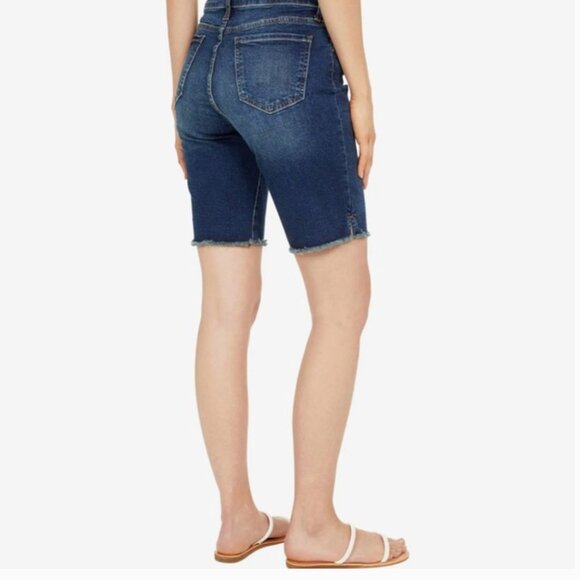 Kut from the Kloth Frayed Hem Bermuda Jean Shorts Size 10 - Picture 2 of 14